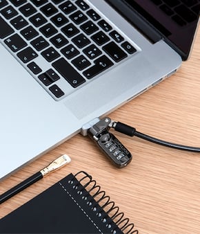 MacBook Air ledge with combo lock